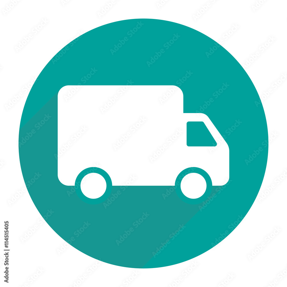 Flat truck icon isolated on white background Flat truck icon isolated on white background