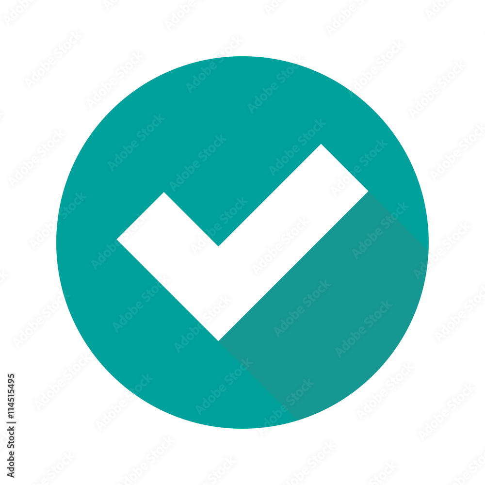 Flat check mark icon isolated on white background Flat check mark icon isolated on white background