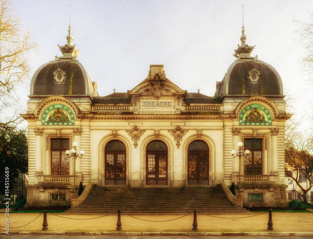 Obraz premium Le Théâtre de la ville de Quimper en Bretagne France - The Theatre of the city of Quimper in Brittany France