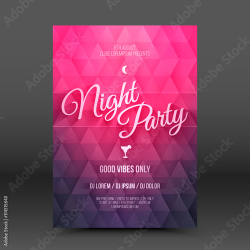 Vector flayer design template Night Party