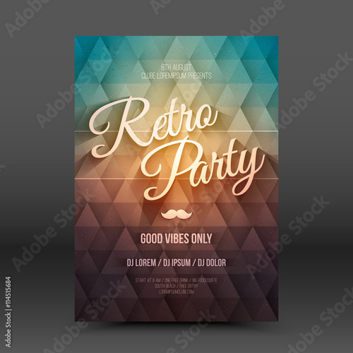 Vector flayer design template Retro Party