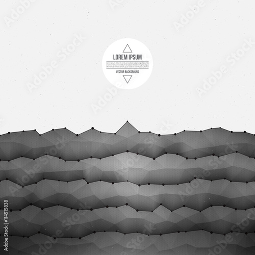 Abstract 3d vector textured geometrical polygonal waveform structure bright background for design, business, print, web, ui and other