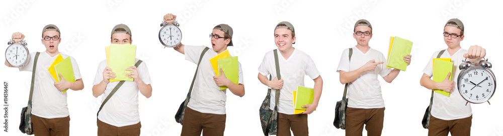 Young student isolated on white Young student isolated on white