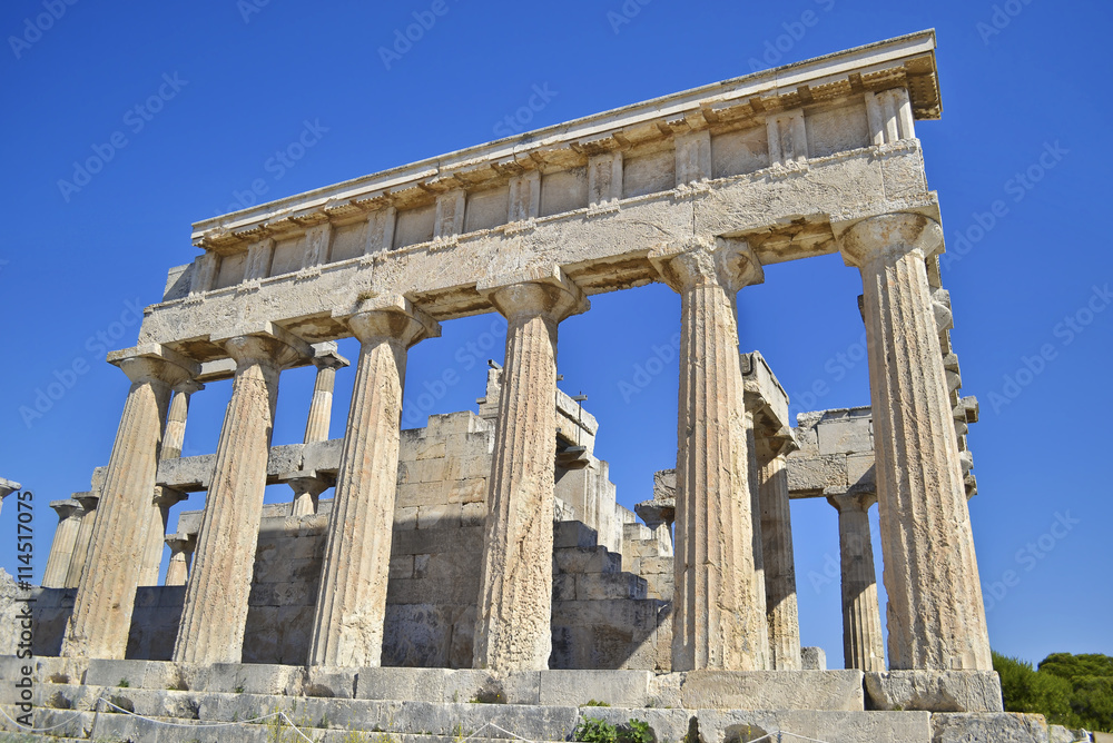 temple of Aphaia in Aegina island Saronic Gulf Greece