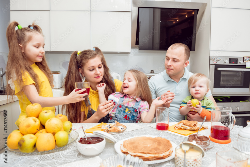 Cheerful family having lunch Cheerful family having lunch