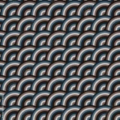 Vector seamless pattern of circles in squama style