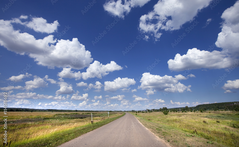 Fototapeta premium on the road with clouds