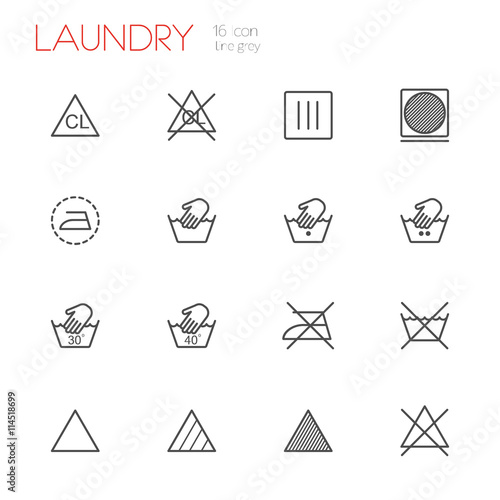 Laundry line icons