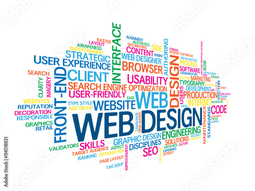 "WEB DESIGN" vector tag cloud 