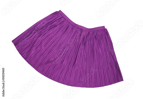 Pleated skirt purple color on a white background 