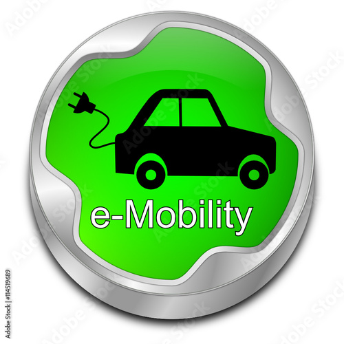 e-Mobility Button - 3D illustration