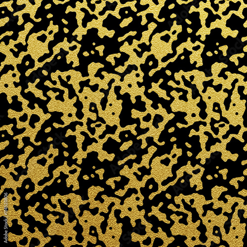 Camouflage vector seamless golden pattern.