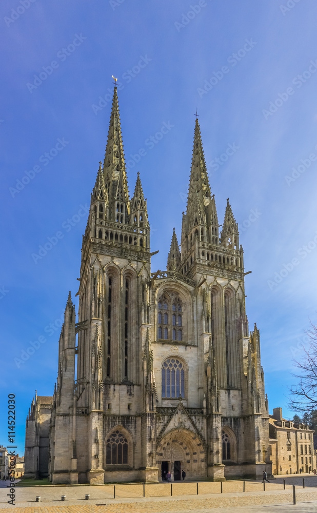 La Cathédrale de la ville de Quimper  en Bretagne France - The Cathedral of the city of Quimper  in Brittany France