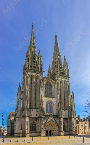 La Cath  drale de la ville de Quimper  en Bretagne France - The Cathedral of the city of Quimper  in Brittany France