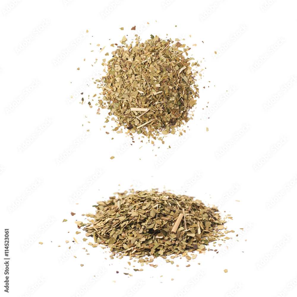 Pile of dry mate tea isolated Pile of dry mate tea isolated