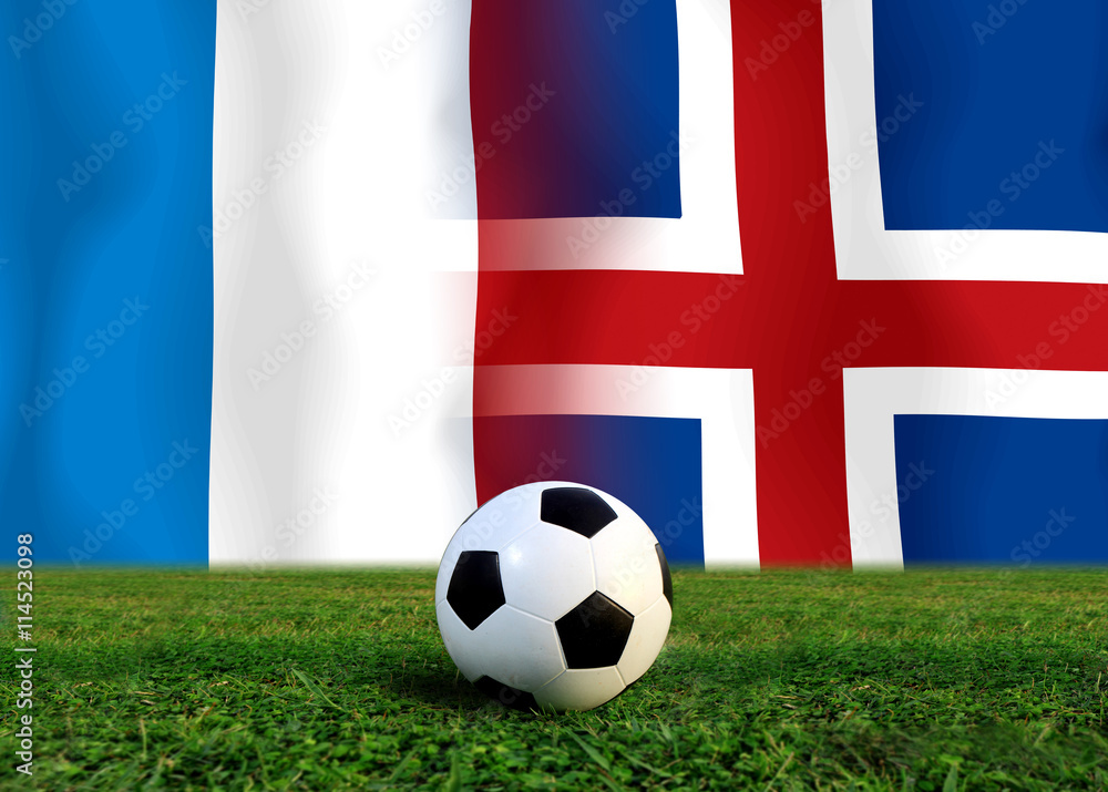 Fototapeta premium France vs Iceland football tournament match.