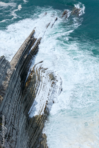 Summer ocean coast view in Getxo town (Spain). photo