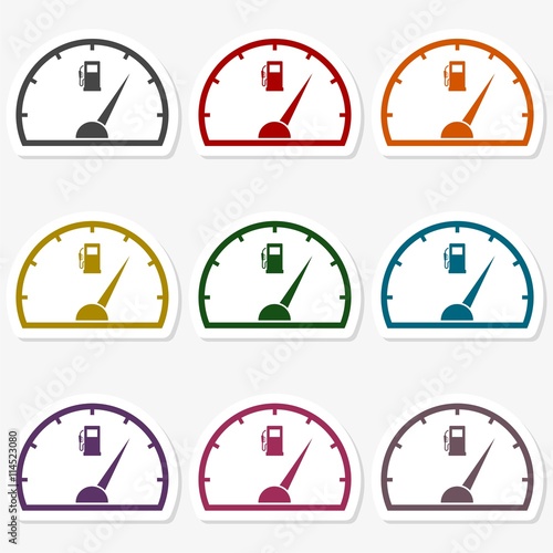 Fuel gauge sticker set