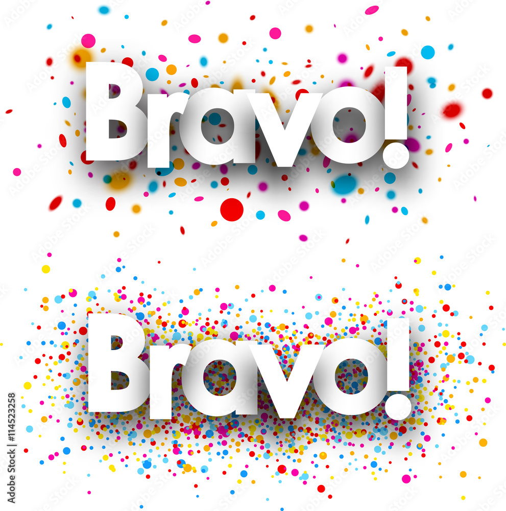 Bravo paper banners set. Bravo paper banners set.