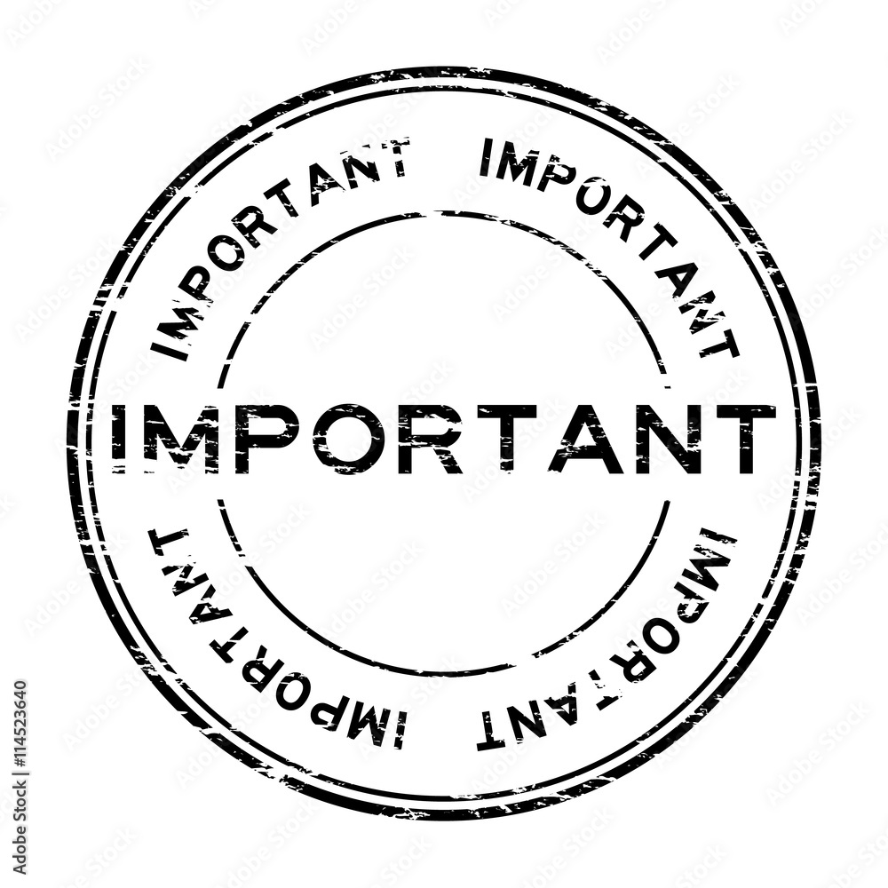 Grunge black important rubber stamp on white background Grunge black important rubber stamp on white background