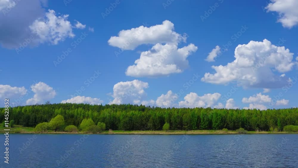 Clouds are reflected in smooth water of lake, panorama timelapse, 4k
Clouds are reflected in smooth water of lake, panorama timelapse, 4k