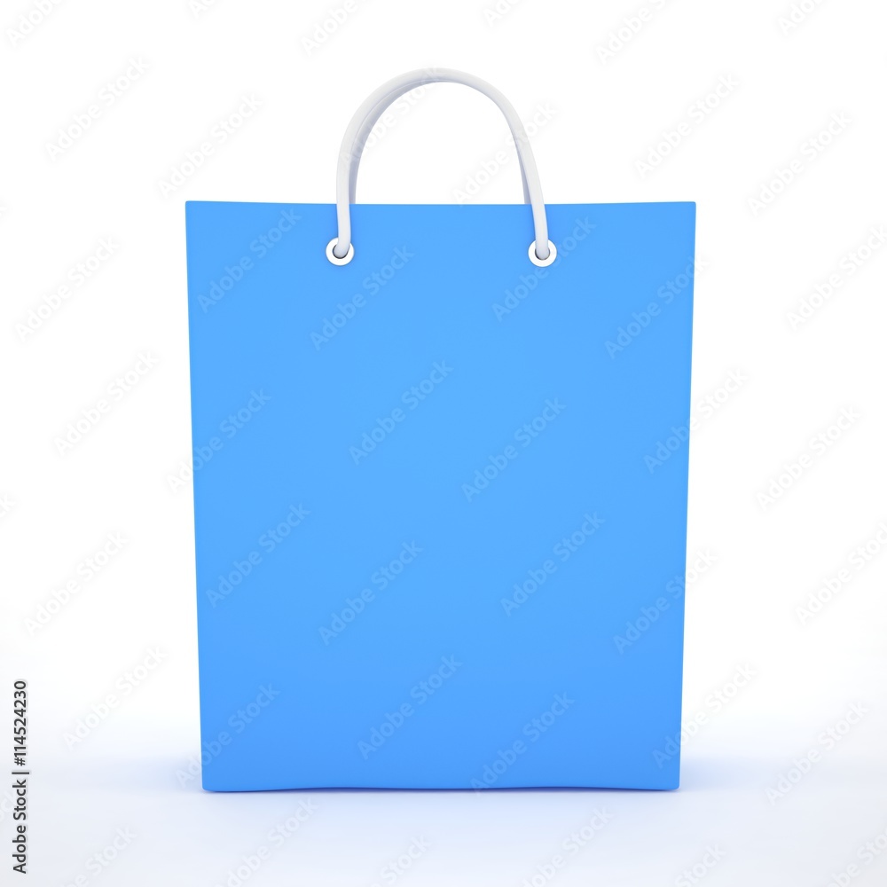 Paper Shopping Bag isolated on white background. 3d rendering. Paper Shopping Bag isolated on white background. 3d rendering.