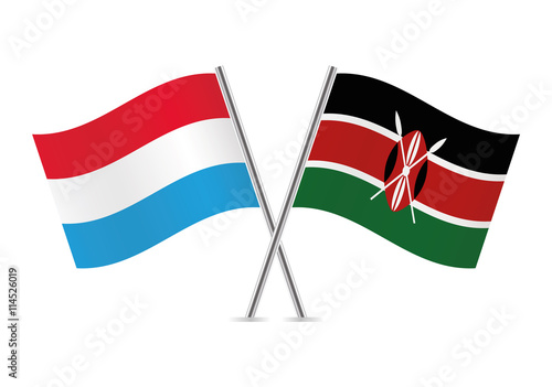 Free Download Luxembourg and Kenyan flags. Vector illustration. - GFXLoad
