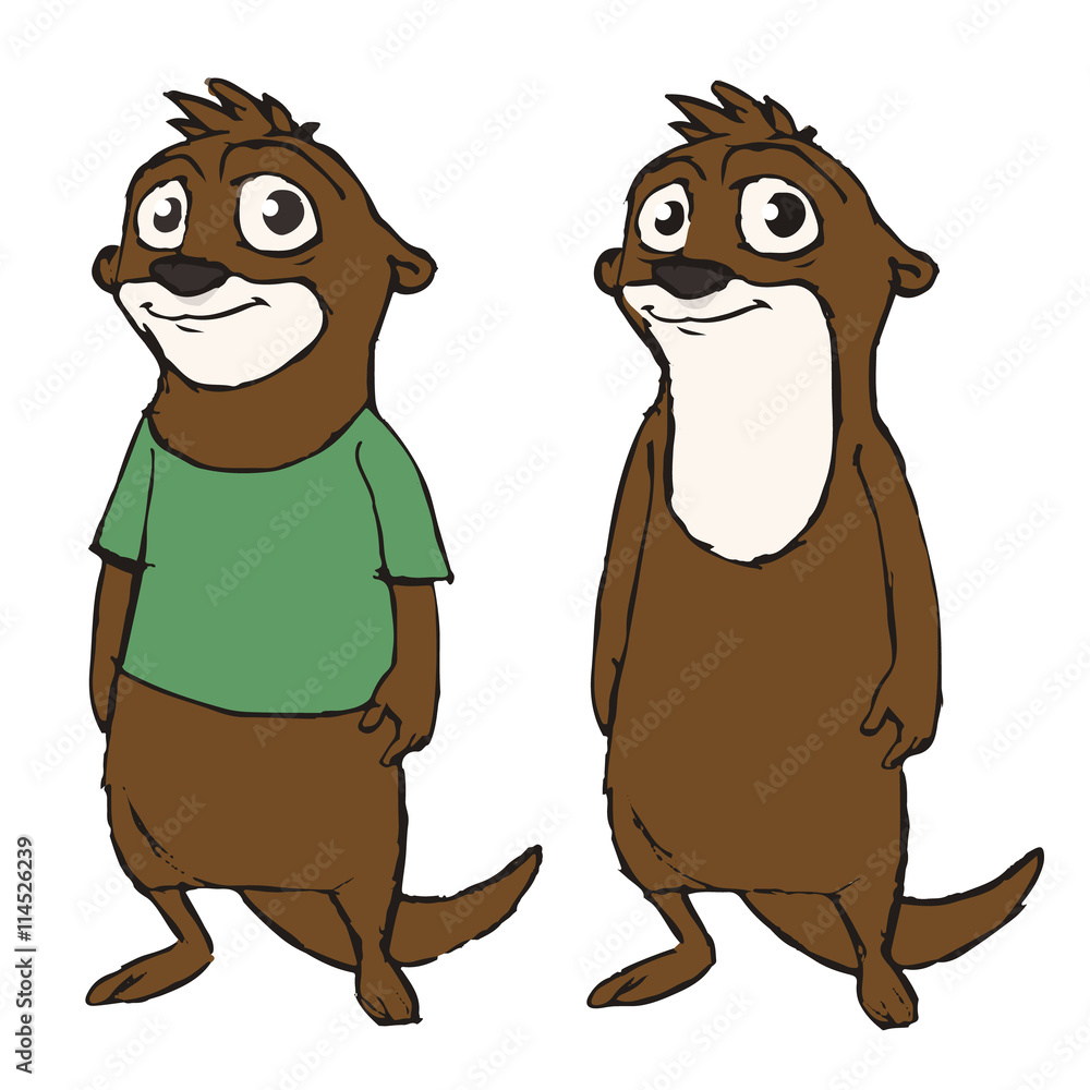 cute-cartoon-character-animal-sea-otter Stock Vector | Adobe Stock