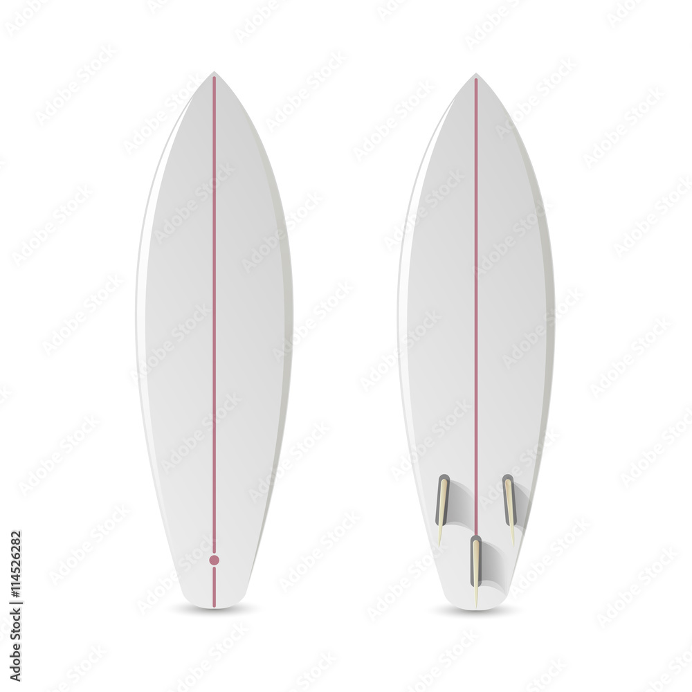 Realistic vector blank surfboard Realistic vector blank surfboard