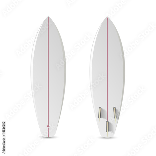 Realistic vector blank surfboard