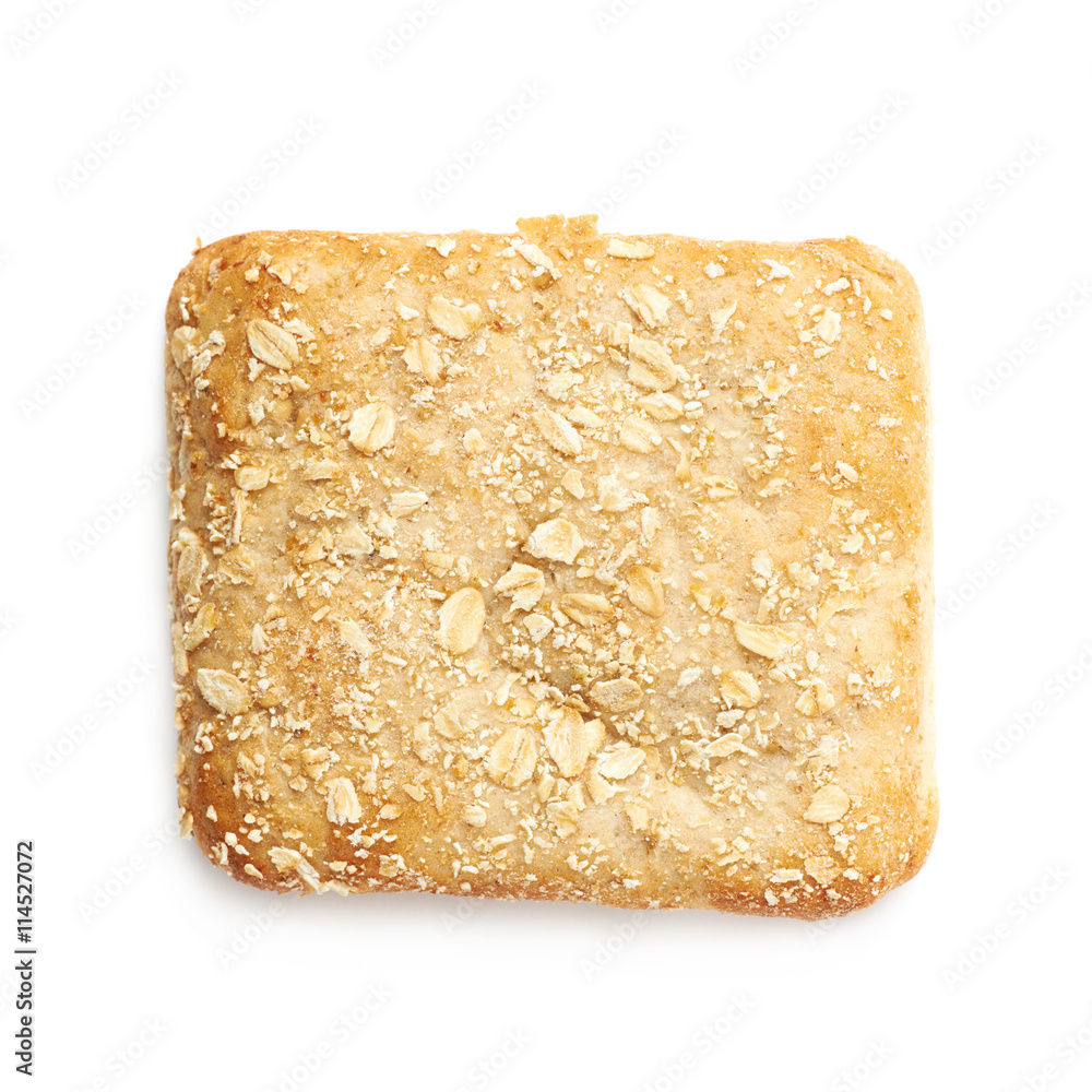 Single piece of bread bun isolated