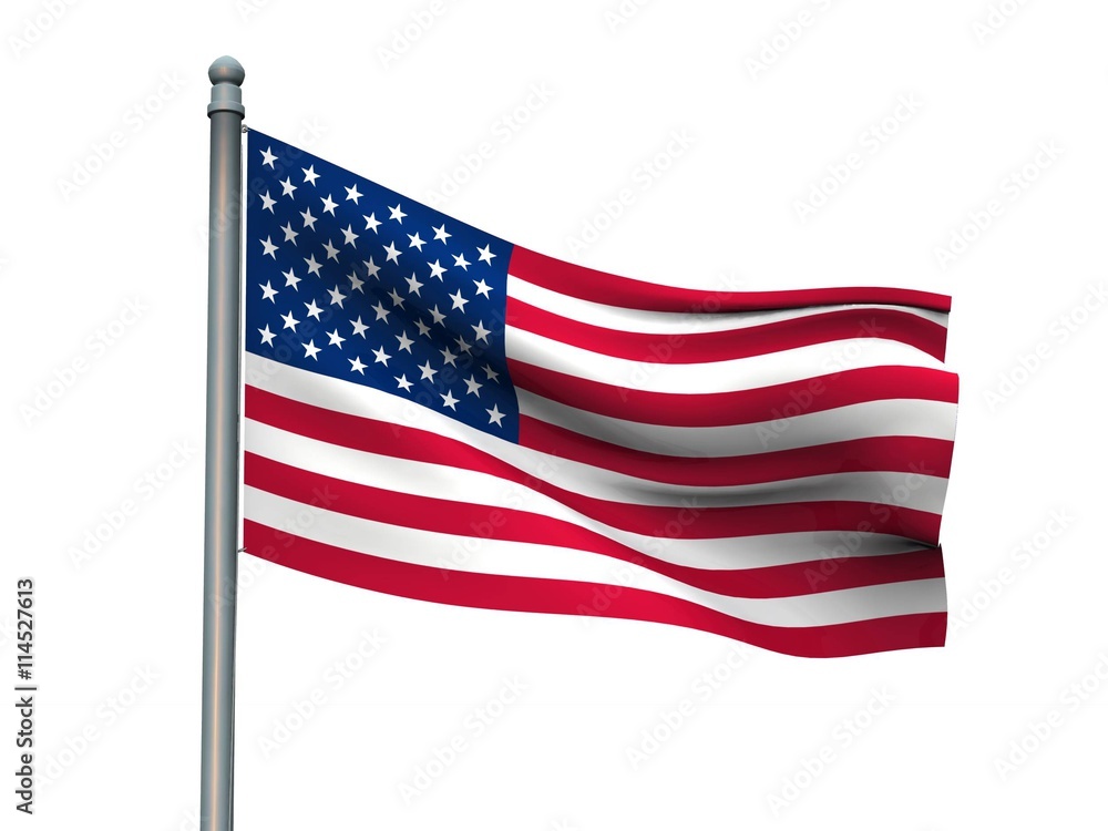 Fototapeta premium Nation flag on white background 3d rendering