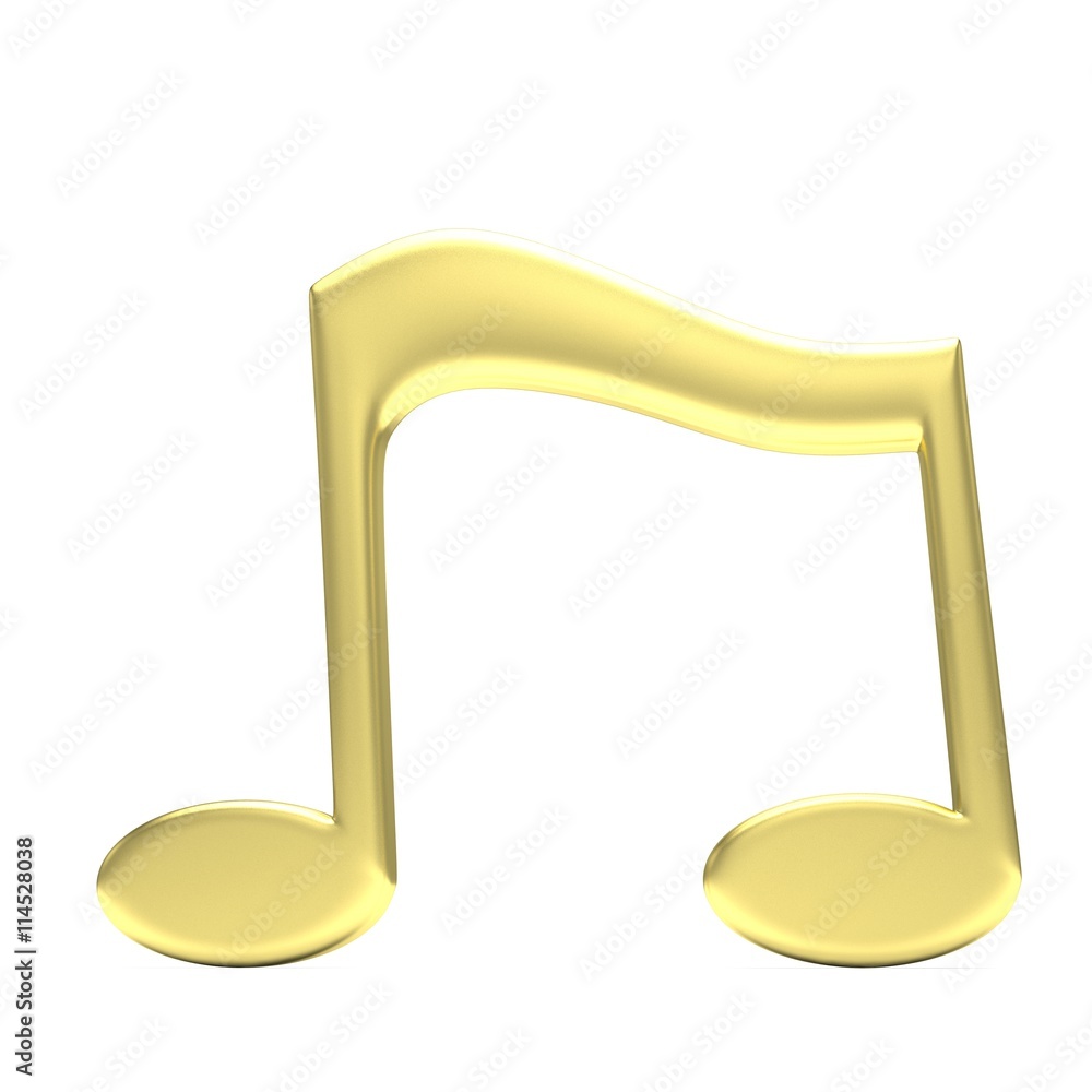 Obraz premium music note, on white. 3d rendering.