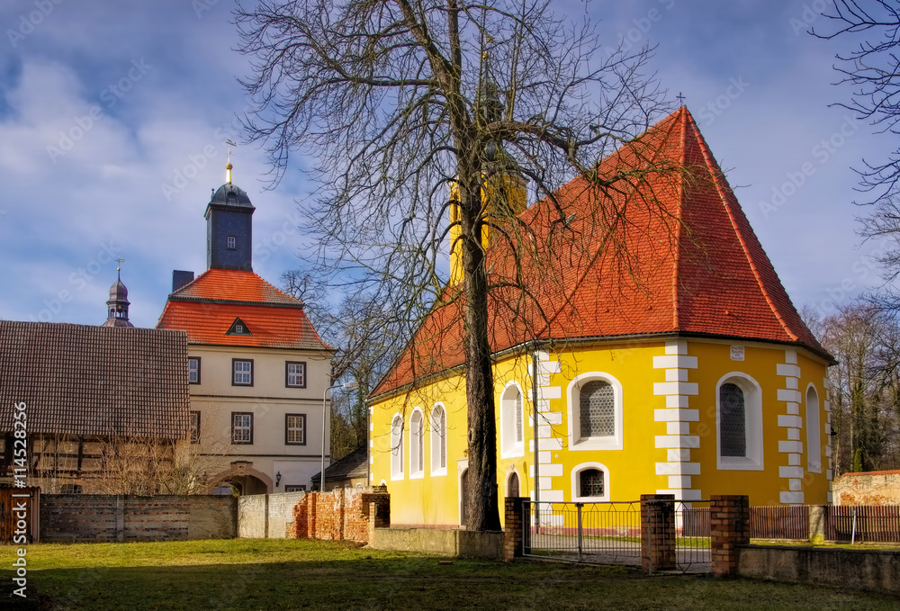 Lindenau Kirche und Torhaus - Lindenau church and palace Lindenau Kirche und Torhaus - Lindenau church and palace