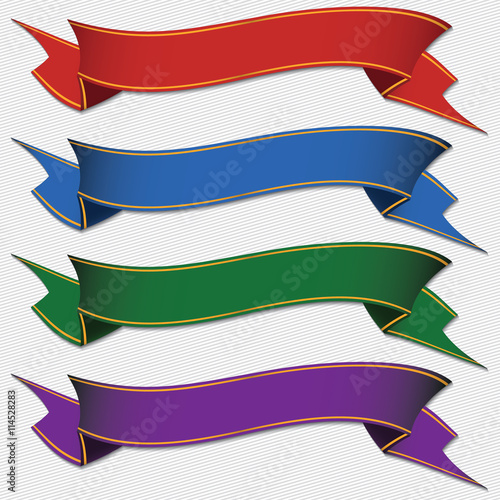 vintage ribbon banner set
