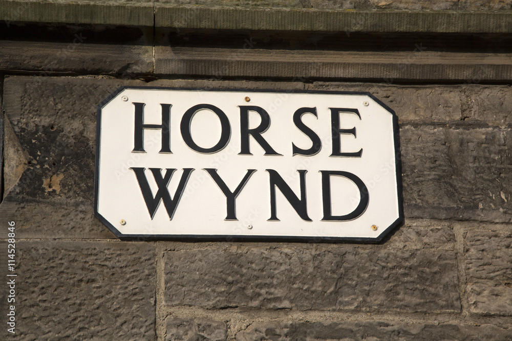 Horse Wynd Street Sign; Edinburgh