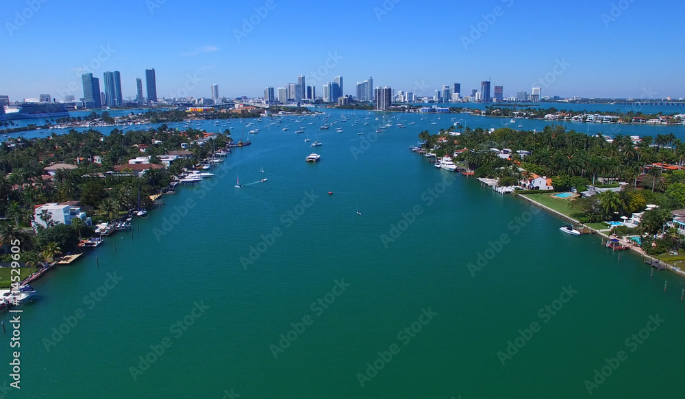 Aerial view of Miami from Palm Island