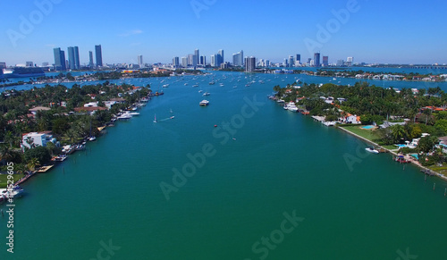 Aerial view of Miami from Palm Island
