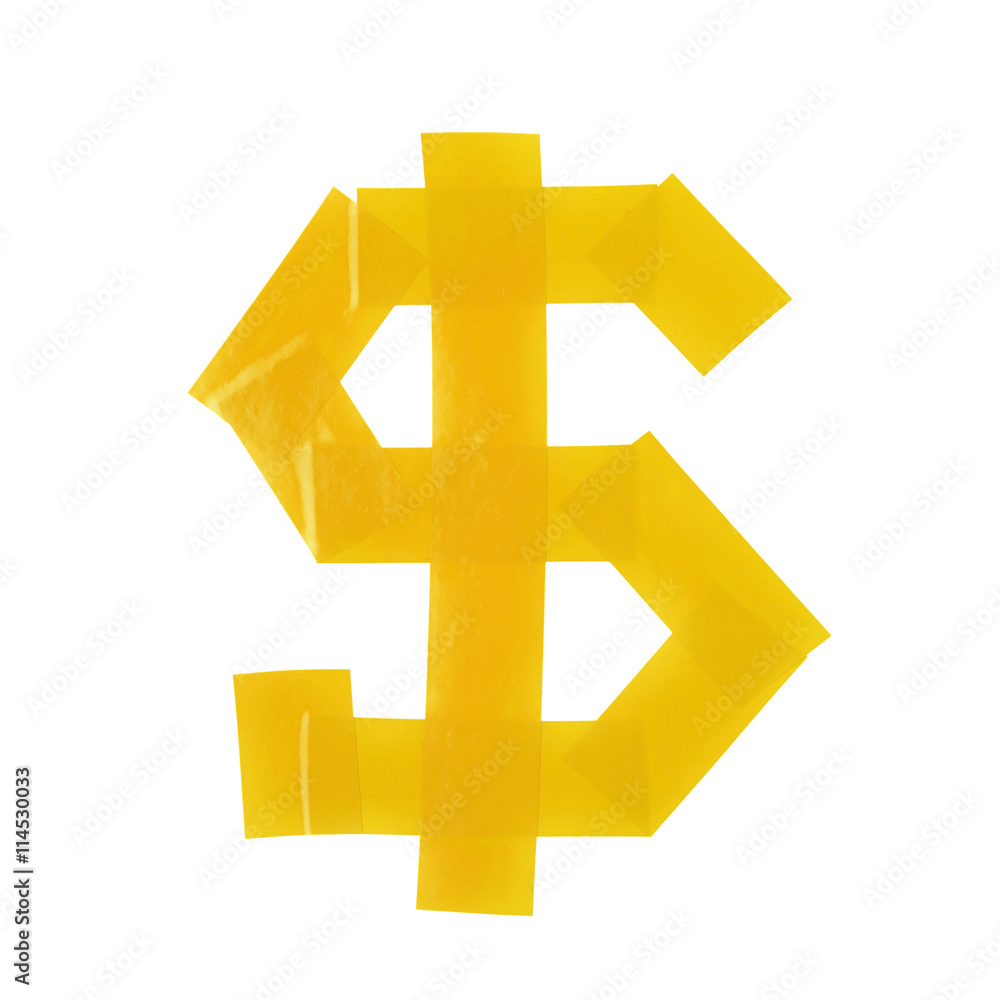Fototapeta premium Dollar symbol made of insulating tape