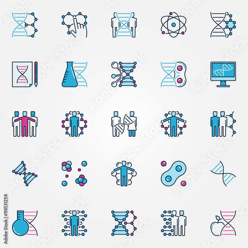 Colorful bio-tech icons
