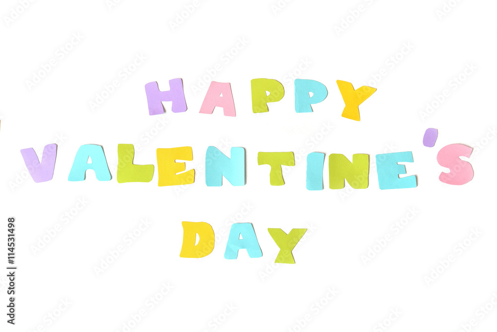 Happy valentine day text on white background - isolated
Happy valentine day text on white background - isolated