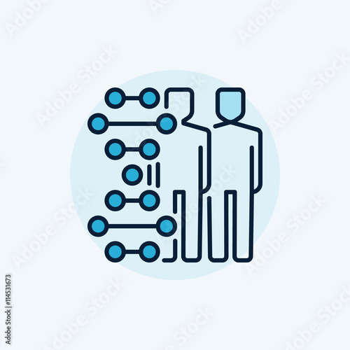 Human cloning flat icon