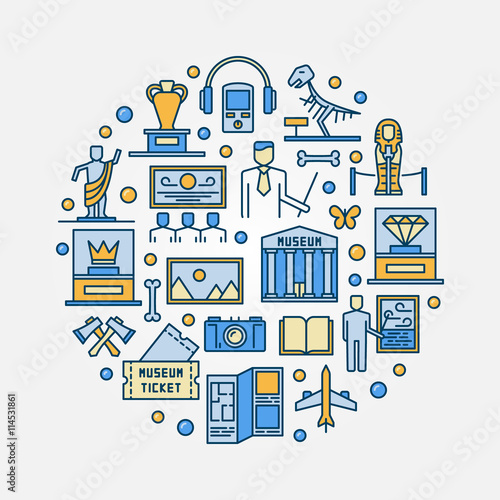 Museum round vector symbol
