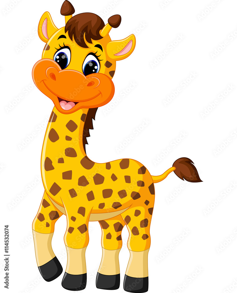 Fototapeta premium illustration of cute giraffe cartoon