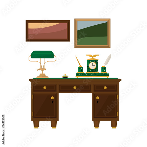 Antique Wooden Home Office Desk