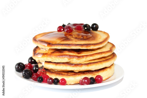 Pancakes with black currants (image with clipping path)