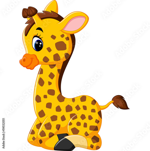 illustration of cute giraffe cartoon