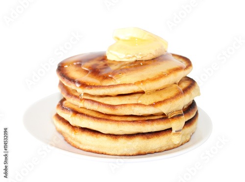 Pancakes with liquid honey (image with clipping path)
