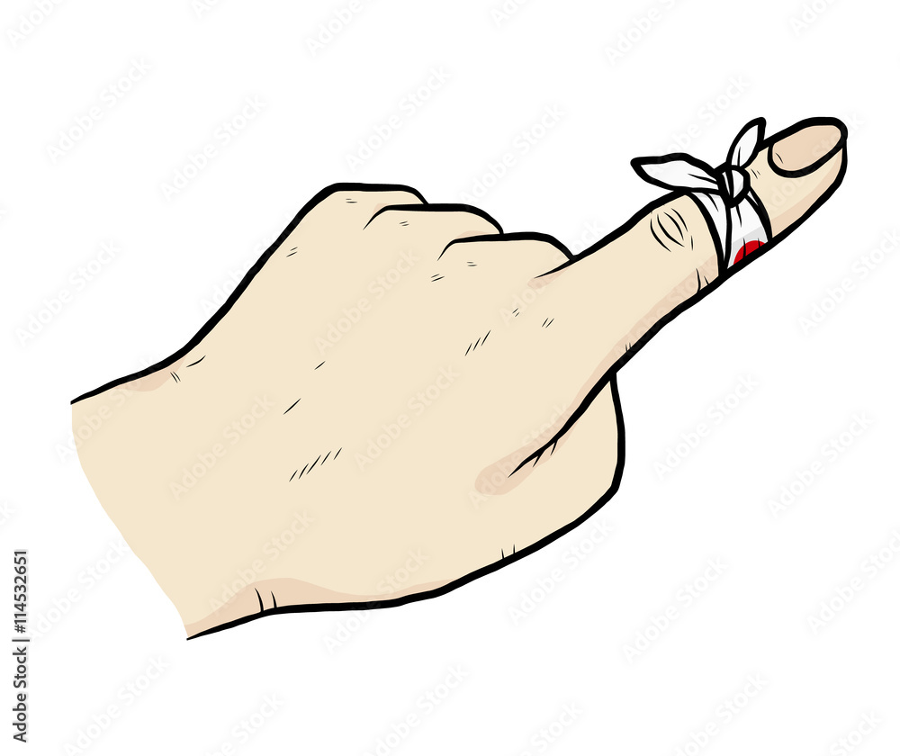finger injury / cartoon vector and illustration, hand drawn style, isolated  on white background. Stock Vector | Adobe Stock