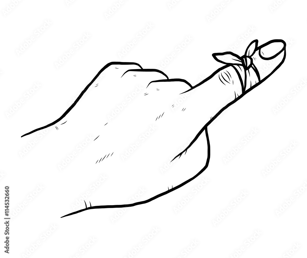 finger injury / cartoon vector and illustration, black and white, hand  drawn, sketch style, isolated on white background. Stock Vector | Adobe  Stock